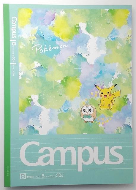 PIKACHU SQUIRTLE POKEMON Note Campus Japanese Showa Note Kokuyo ...