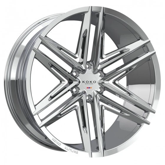 SET  OF (4) 24x10 6-139.7 +20 KOKO KUTURE VETSE CHROME CONCAVE WHEELS