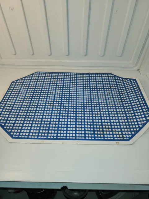 Vintage Blue White Checkered Placemat Vinyl Moisture Protected backside