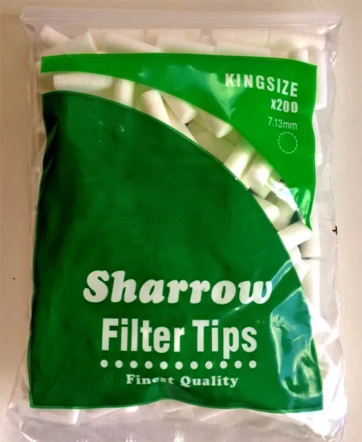 1 2 4  6 12 SHARROW Filter Tips KINGSIZE 200 Tips in a Bag Finest Quality