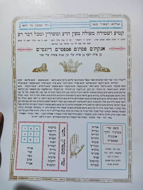 Jewish Kabbalah Amulet Demons Evil Eye Joseph Bible Angels Talisman Protection