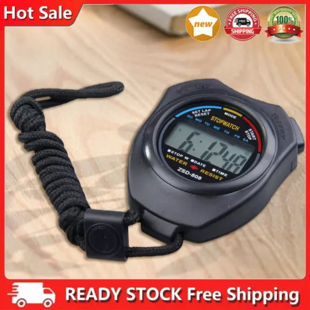 Digital Running Timer Electronic Sports Stopwatch Counter Lightweight with Strap