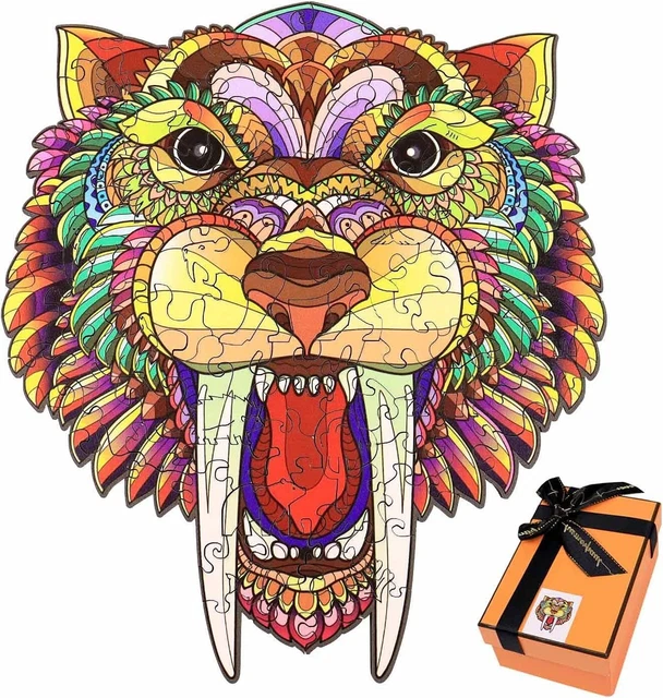 Wooden Animal Puzzles for Adults,  Jigsaw Puzzles for Adults Kids Difficult Holi