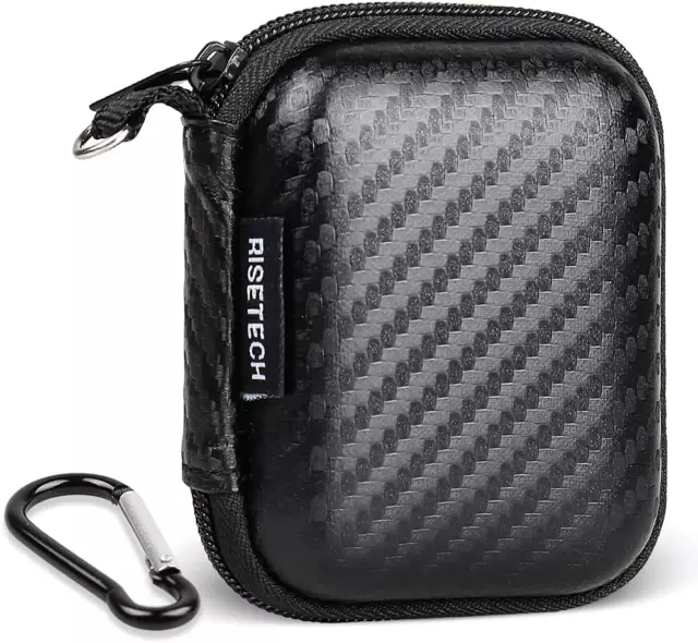 RISETECH Earbud Case Earphone Carrying Case Hard EVA Headphone Storage Bag Small