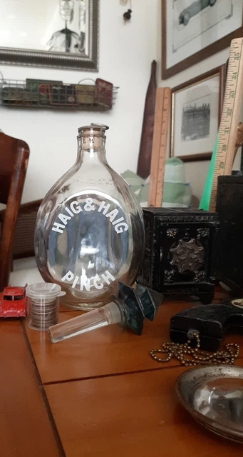VINTAGE Haig & Haig PINCH Scotch Whisky Bottle Original Antique Beautiful