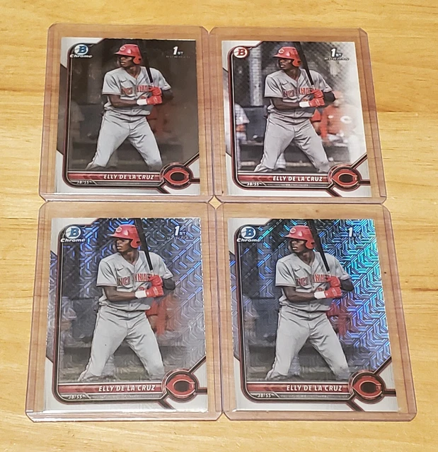 (4) 2022 Bowman Chrome Elly De La Cruz Rc Lot! (2 Mojo, 1 Chrome, 1 Base) Bcp-50