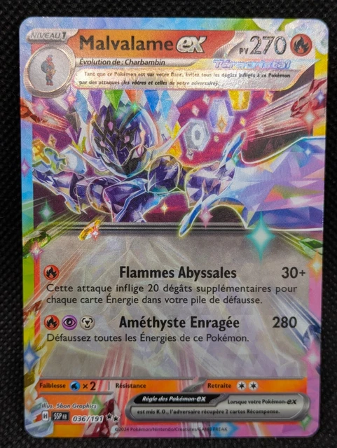 Carte Pokemon Malvalame ex 036/191 EV8 Etincelles Deferlantes PSA 9 Carte Pokemon Malvalame ex 036/191 EV8 Etincelles Deferlantes PSA 9