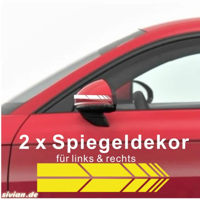 2 X AUTO Rückspiegel Aufkleber Spiegel, Streifen Sticker, Tatoo, Embleme  EUR 3,90 - PicClick DE