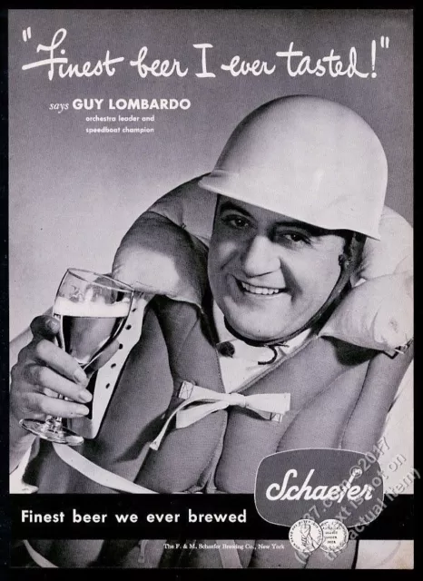 1947 Guy Lombardo Foto Schaefer Birra Vintage Stampa Campagna Pubblicitaria