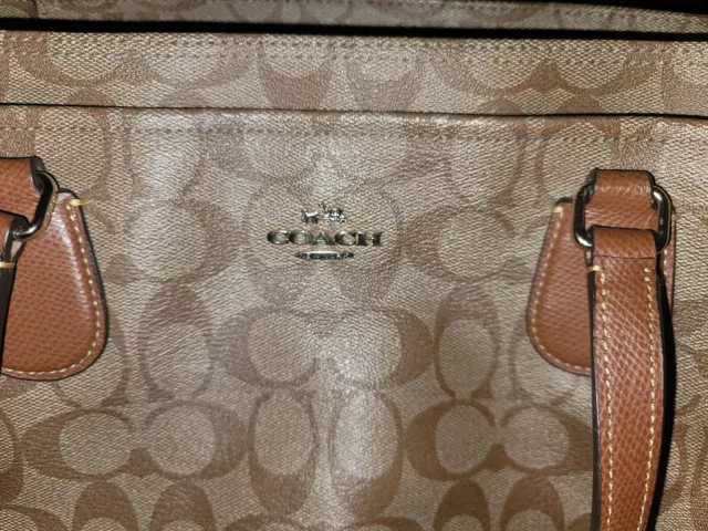 Coach Signature Diaper/BabyBag/Tote In Brown/Tan