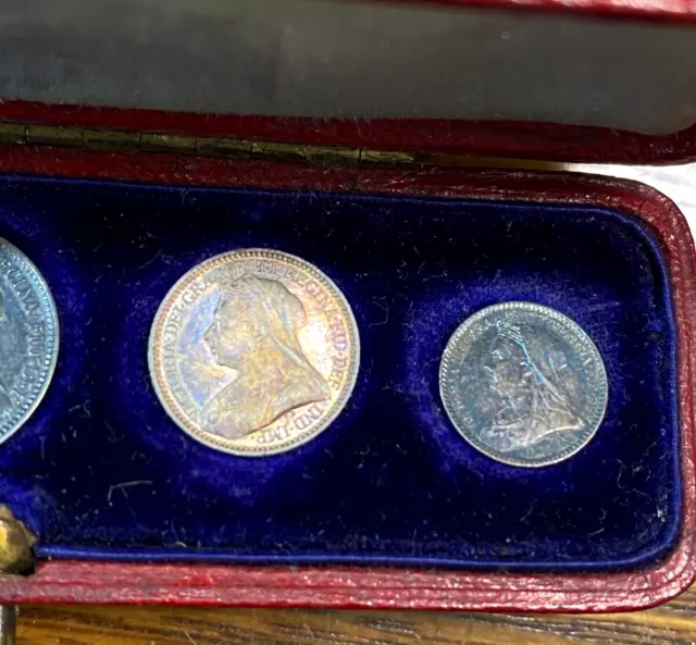 1900 Great Britain Original Gem Victoria Maundy Set Beautifully Toned w/Box CHRC 3