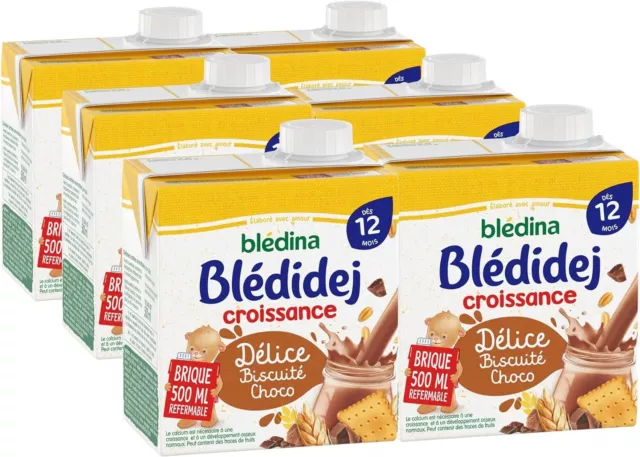 Blédina Blédidej cereales lácteos para bebé con chocolates 6x500ml NUEVO MHD 2/24