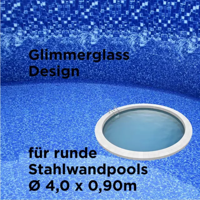 Innenhülle Poolfolie 4,0 x 0,90 m Glimmerglass Schwimmbad Folie Stahlwandpool