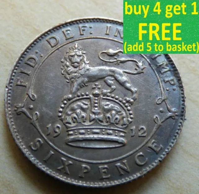 George V Sixpence 6D Silver Coins Choose your date 1910-1936 Choice