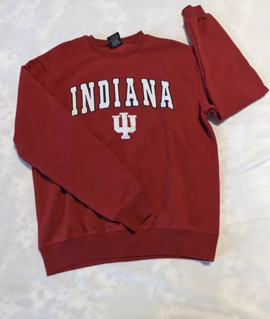 Men's Colosseum Crimson Indiana Hoosiers Arch & Logo Crew Neck Sweatshirt IU