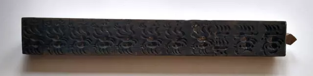 alter DRUCKSTOCK Holzmodel Blaudruck Stoffdruck sechsseitig holzgeschnitzt 33 cm 3