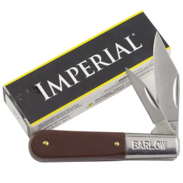 Schrade Imperial Jackmaster Barlow Folding Pocket Knife Brown Handles