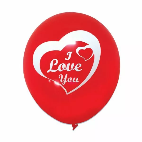 12″ Printed "I LOVE YOU" Red BALLOON 8CT, Valentines, Mothers Day, Anniversary