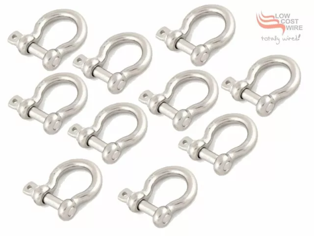 10 x Bow Shackles Stainless Steel G316 Shade Sail 4mm 5mm 6mm 8mm 10mm 12mm