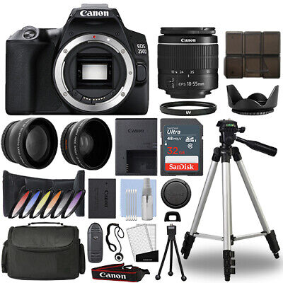 Canon EOS 250D / Rebel SL3 DSLR Camera + 18-55mm 3 Lens Kit+ 32GB Best Value Kit