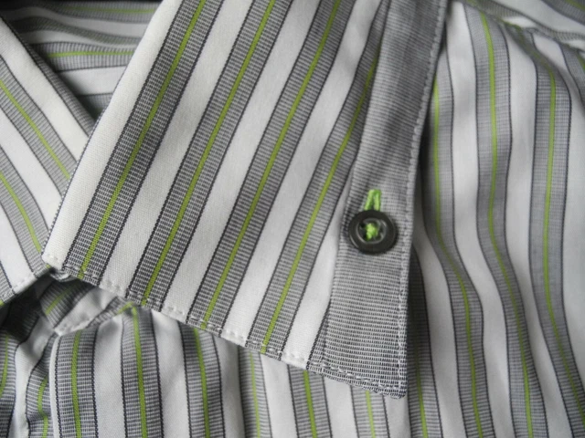 Chemise Homme Nucci Blanche à Détails Bleu Marine - Taille S (col 37/38) - Style Marin/professionnel - Occasion Très Bon état