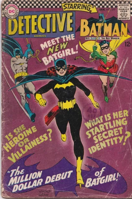 Detective Comics #359 Jan 1967 Good 2.0 1st appearance and origin of Batgirl