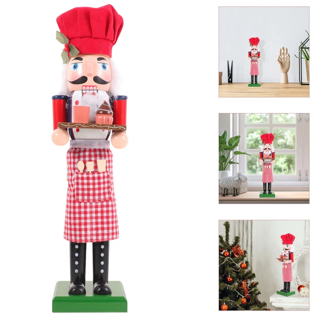 Set Di 4 Ornamenti Schiaccianoci Di Natale In Legno – Decorazioni A Forma Di Soldato Con Ciondolo, 13 Cm, Oro E Bianco