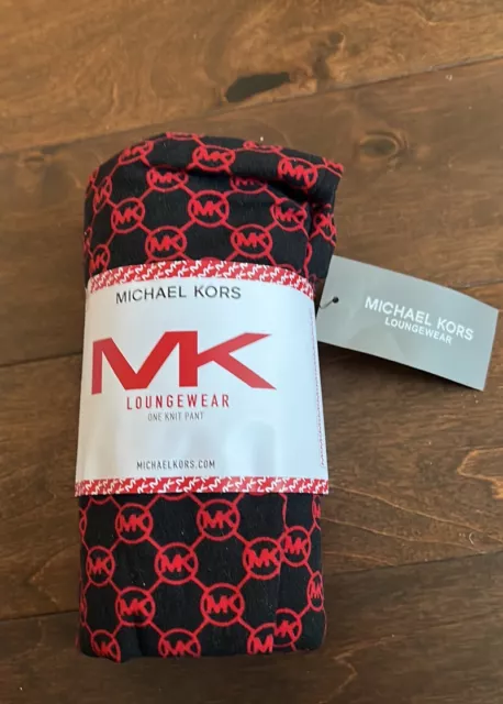 Michael Kors MK LOGO Mens Pajama Lounge Pants Chain Link Black Red XL NWT