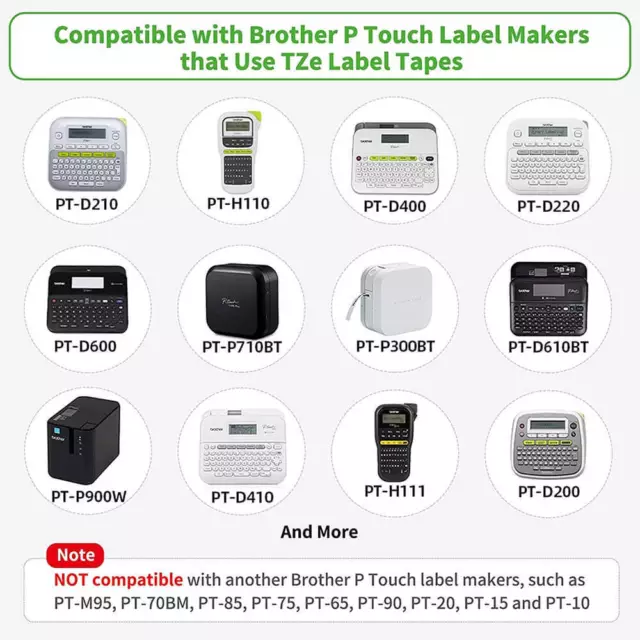 Ruban d'étiquette compatible pour Brother TZ-231 P-Touch noir sur blanc 12 mm x8 m TZe-231 3