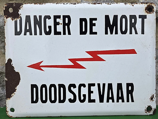 Ancienne Plaque émaillée Bombée Danger Gel – Affichette Utilitaire 10x5cm Pour Lavage Auto Ou Balcon