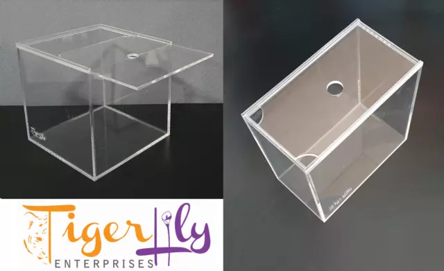 Acrylic Nano Fish Tank, Breeding Box, Small Aquarium With Sliding Lid - 4L or 8L