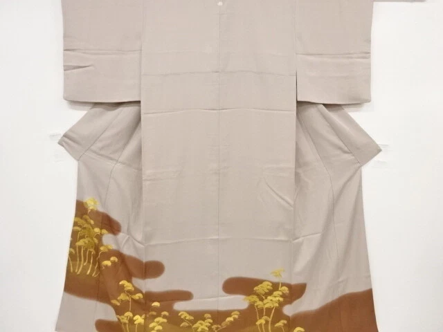 6177001: Japanese Kimono / Vintage Iro-Tomesode / Embroidery / Pine & Egasumi Pa