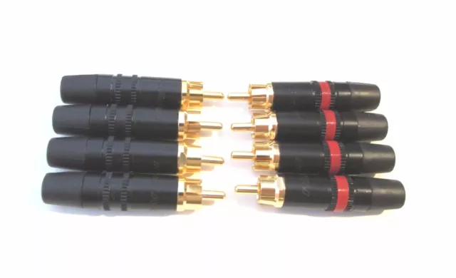 8 connecteurs de soudure professionnels Neutrik Gold RCA Phono NYS373 rouge et noir rean 2