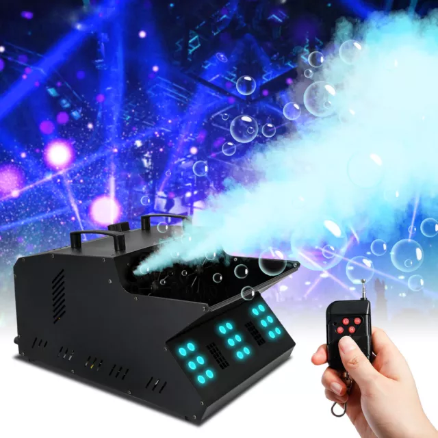 3000W DMX Fog Bubble Machine w/18 RGB LED Light Stage DJ Smoke Bubble Blower