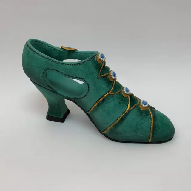 Resin Green High Heel Shoe Art Deco Decoration Boutique Store Home 10 x 5 1/2