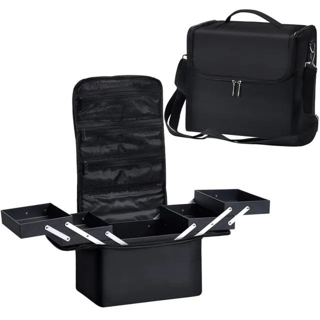 Vanity Case Makeup Storage Box Organiser Travel Train Case Luggage Makeup Cas...