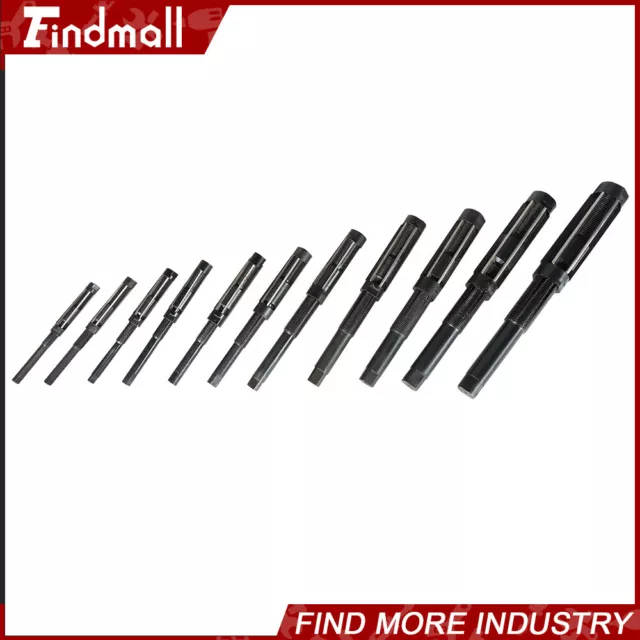 Findmall 11 Pcs Set Adjustable Hand Reamer H4 to H14 ( 15/32"- 1-1/2" ) New