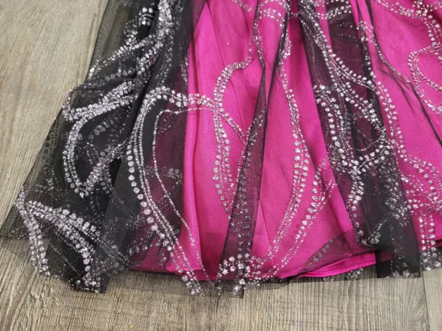 MXI Pink Black 3 Glitter Short Mini Holiday Ball Sparkle Dance Party Dress 2