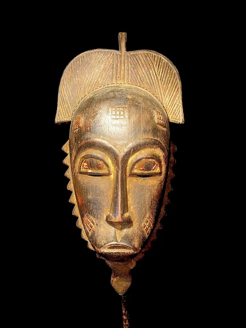 Vintage Hand Carved Wooden Tribal African Art Face Mask The GURO MASK -2153