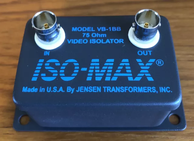 Jensen Transformers VB-1BB ISO-MAX Composite Video Isolator w/BNC Connectors