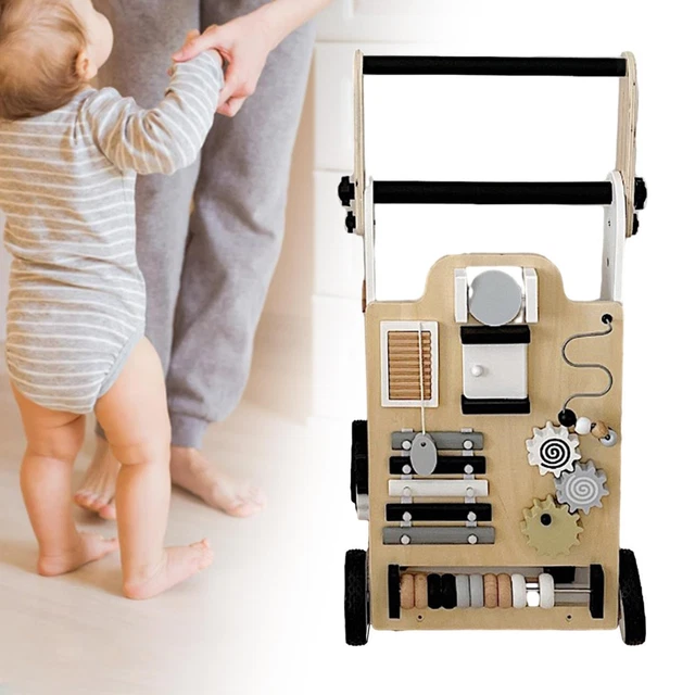 Centre d'activités sensorielles 2 en 1 pour bébé, marchette, motricité fine