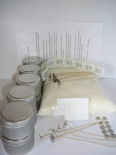 X LARGE 5kg Soy Wax Candle Making Kit - Wick Holders - Wicks