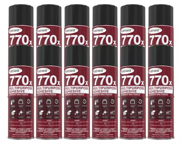 12 Polymat 770X Speaker Box Carpet Fabric Liner SPRAY GLUE ADHESIVE Instant Tack
