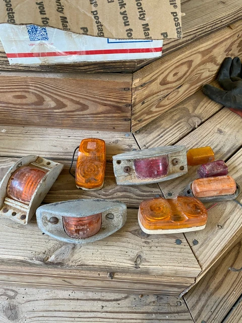 Vintage Old Antique Marker Park Light Red Orange Mixed Lot Rat Rod Truck Griffin Vintage Old Antique Marker Park Light Red Orange Mixed Lot Rat Rod Truck Griffin