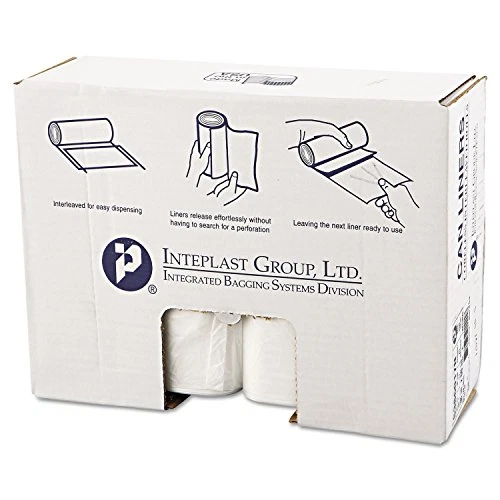 Inteplast Group High-Density Can Liner 38 x 60 60gal 17mic Clear 25/Roll 8 Rolls