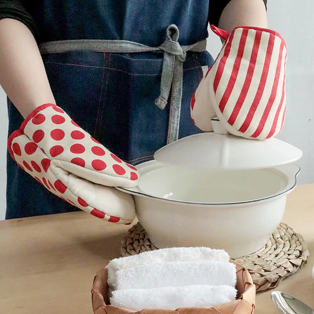 Horno Mittsanti-hot Guantes de Mano Hogar Polvo Cocina Forma de Pátulo Cuna ~~