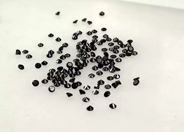 Mini Naturel Diamant Lot Rond Noir Plein 1.5mm 0.15ct 10 PC pour Bijoux