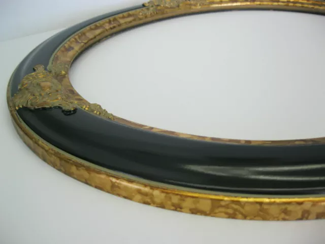 Rare Oval Picture frame  Black and Gold 22x28 moulding 2 1/2 " wide 2