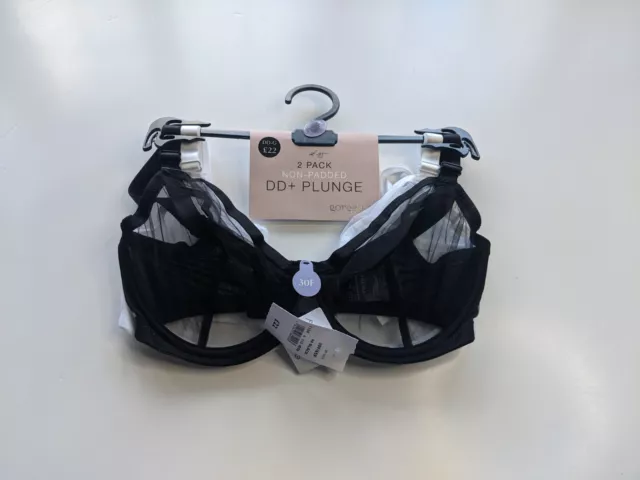 DEBENHAMS 2 PACK Underwired Non Padded Sheer Sexy Lace Bras Size