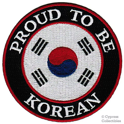 PROUD TO BE KOREAN embroidered iron-on PATCH SOUTH KOREA FLAG EMBLEM applique